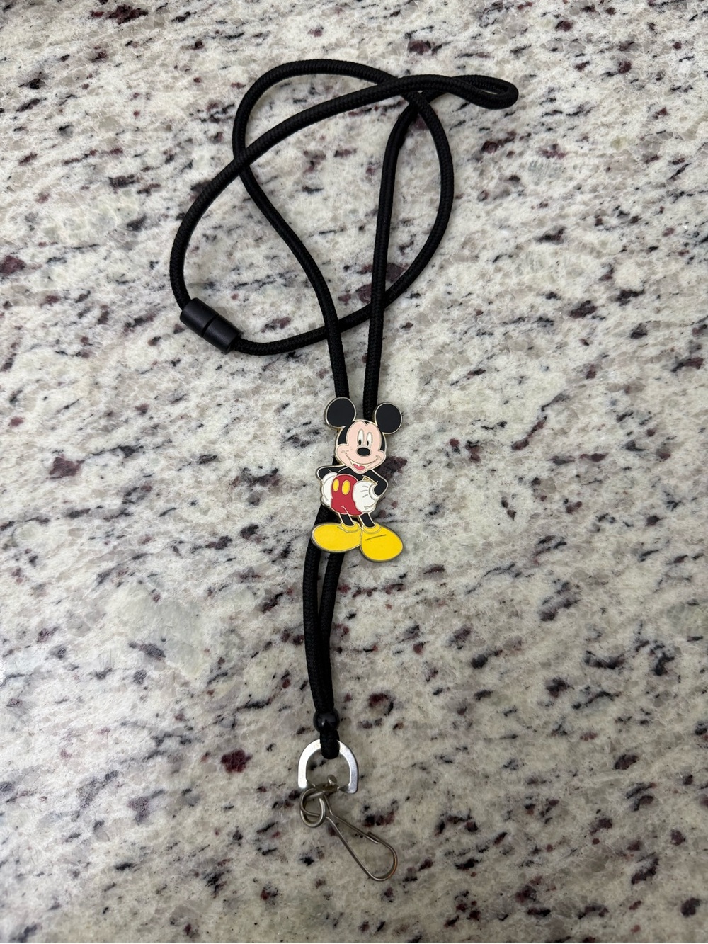 Mickey Mouse Black Lanyard with Yellow Accent
